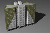 مدل سه بعدی از یک بلوک ساختمانی